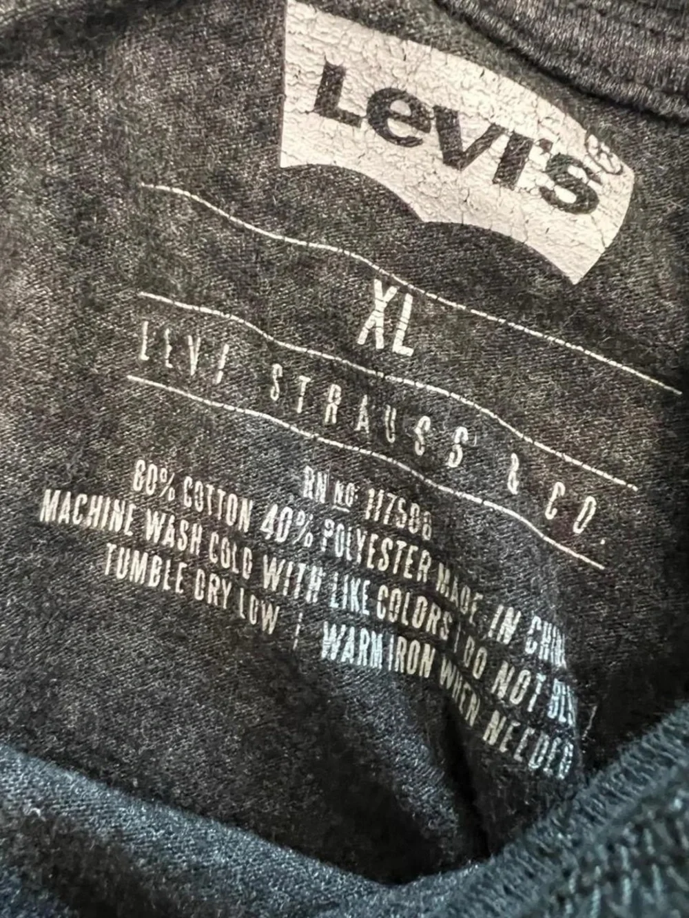 Levi's XL Hooded Long Sleeve with thermal material arms EUC